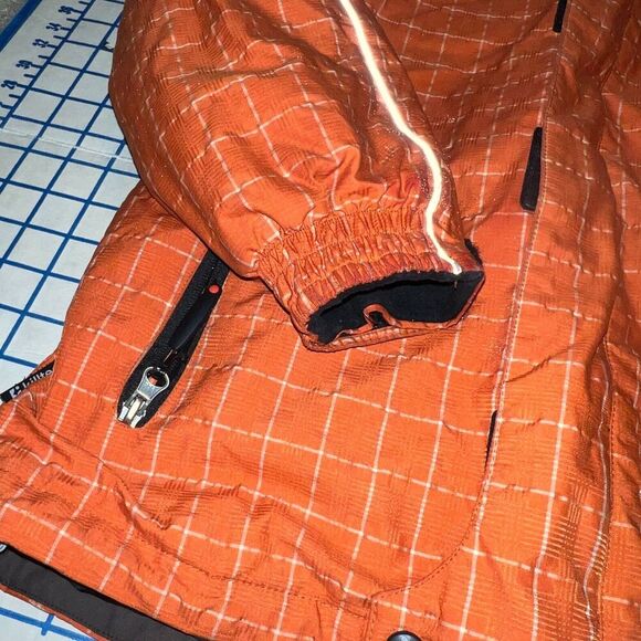 Killtec Winter Ski Jacket Orange/Wite Plaid Full Zip Kids Size 12 Outerwear - Picture 5 of 12